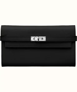 Hermes Kelly Classic Wallet Black H051303Ck89