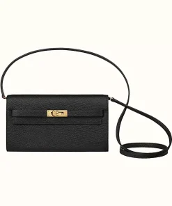Hermes Kelly Classique To Go Wallet Black H080255Ck89
