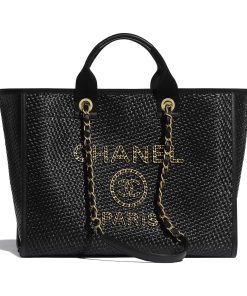 Chanel Deauville Large Shopping Bag Black 39Cm