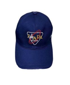Prada France Baseball Cap Deep Blue