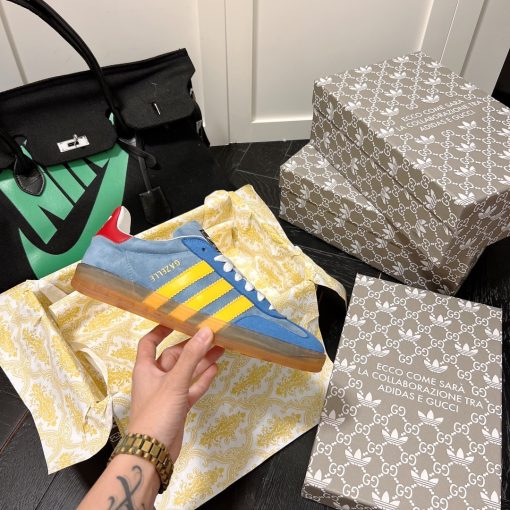 Gucci X Adidas Gazelle Sneaker In Blue 707848 9Stu0 4860 - Image 10