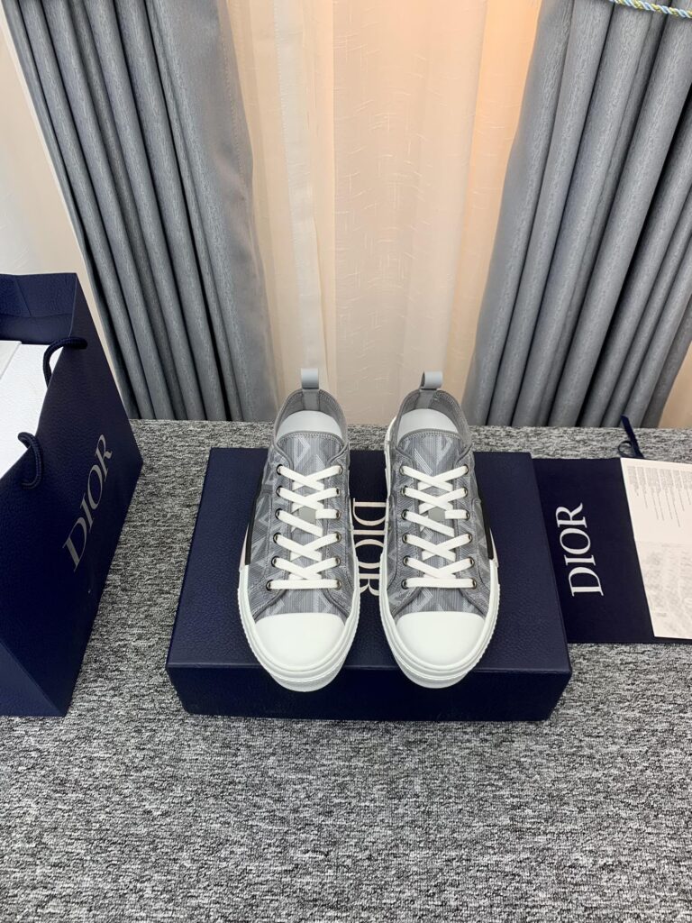 Dior B32 Low Top Sneaker Gray Cd Diamond Canvas - Image 4