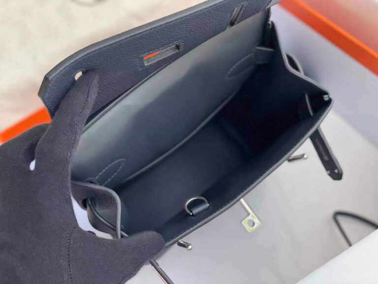 Hermes Hac A Dos Togo Backpack Palladium Hardware Navy Blue 29Cm - Image 10