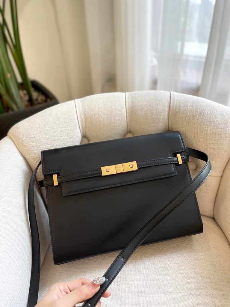 Saint Laurent Manhattan Shoulder Bag In Box Saint Laurent Black Gold 29Cm 5792710Sx0W1000 - Image 2