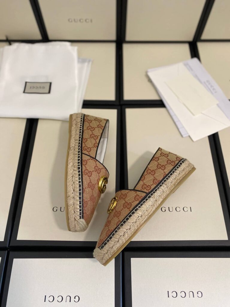 Gucci Women'S Matelassé Canvas Espadrille Beige 621239 Kqwm0 9765 - Image 9