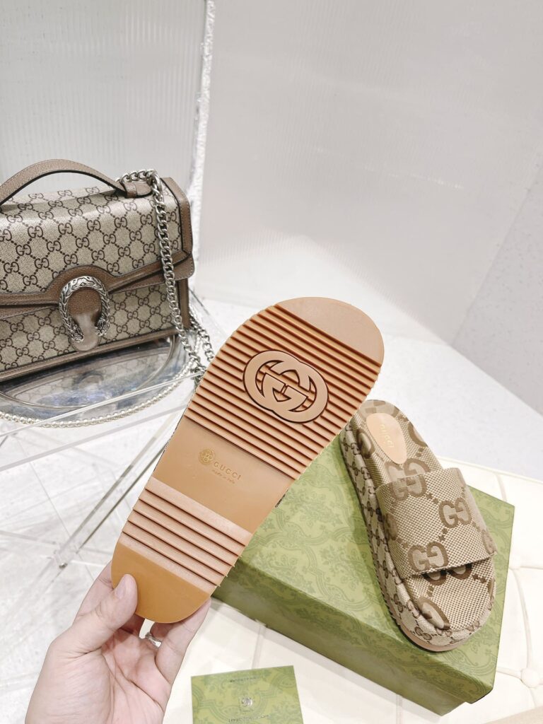 Gucci Women's Platform Slide Sandal Camel 623212 Uko00 2580 - Image 4