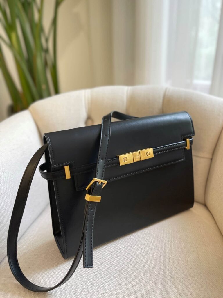 Saint Laurent Manhattan Shoulder Bag In Box Saint Laurent Black Gold 29Cm 5792710Sx0W1000 - Image 3