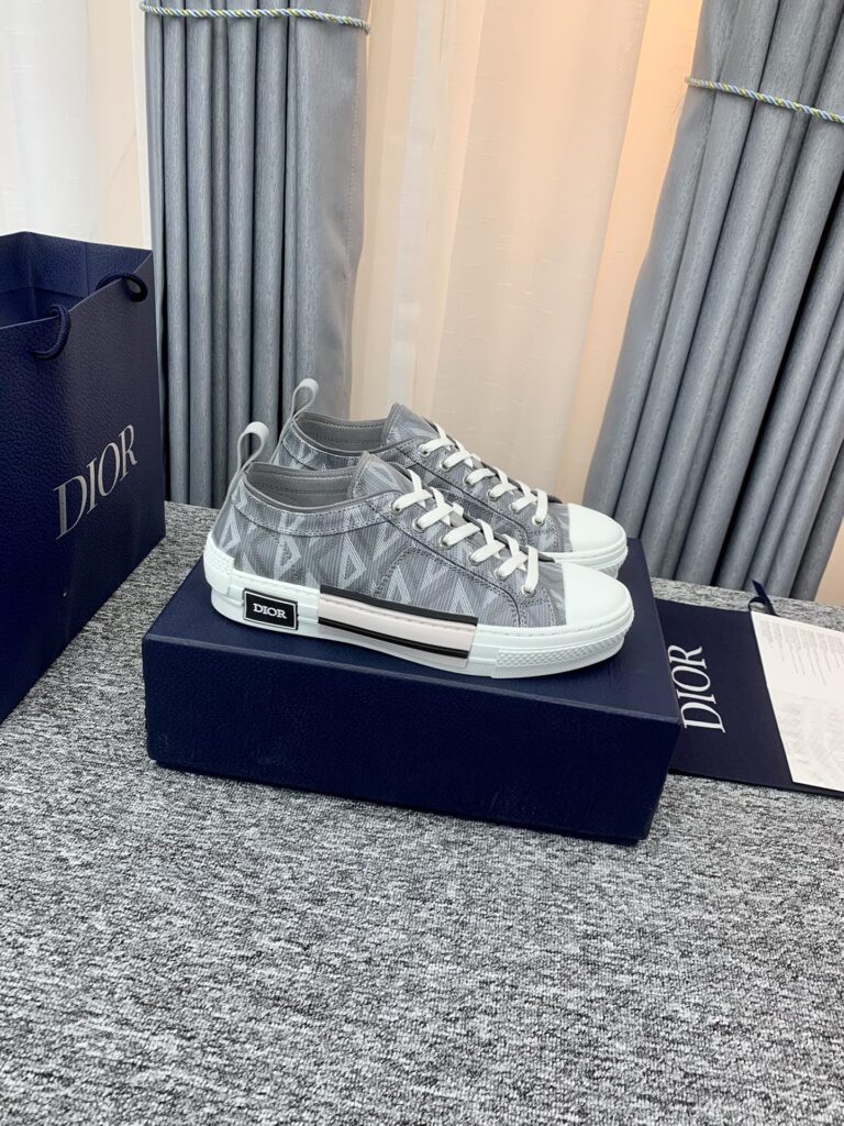 Dior B32 Low Top Sneaker Gray Cd Diamond Canvas - Image 9