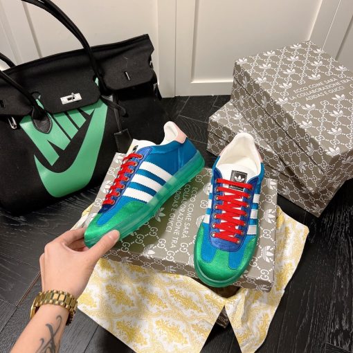 Gucci X Adidas Gazelle Sneaker In Light Blue 707867 U7R10 3660 - Image 7