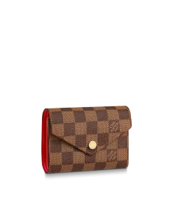 Louis Vuitton Victorine Wallet Damier Canvas 12Cm Red N41659