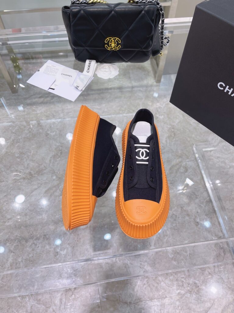 Dior Cc Cap Toe Sneaker Black And Orange - Image 4
