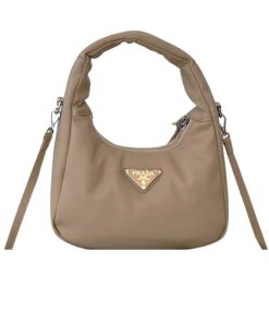 Prada Soft Padded Nappa Leather Bag Beige 21Cm