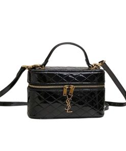Saint Laurent Gany Vanity Bag In Patent Leather Black 19Cm