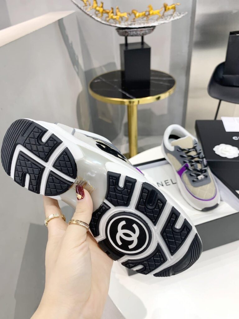 Chanel Low Top Trainer Beige Purple G38299-Y55435-K3164 - Image 8