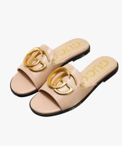 Gucci Princetown Gg Slippers Leather Patel Pink