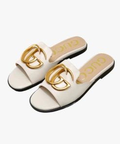 Gucci Princetown Gg Slippers Leather White