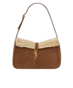 Saint Laurent Le 5 À 7 Hobo Bag In Suede And Shearling 65722811Zlw2281