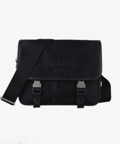 Prada Nylon Messenger Bag Black