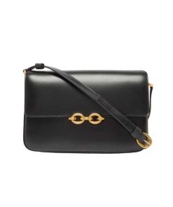 Saint Laurent Le Maillon Satchel In Smooth Leather Black 6497952R20W1000