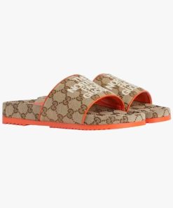 Gucci X The North Face Women'S Slides Beige And Orange  6799472Hkm09770