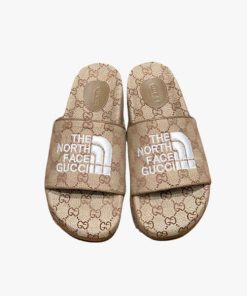 Gucci X The North Face Women'S Slides Beige And Brown