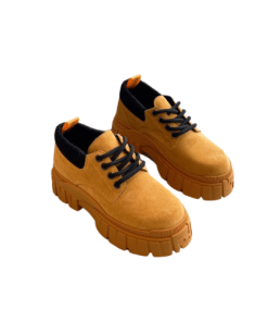 Fendi Force Leather Lace-Ups Yellow