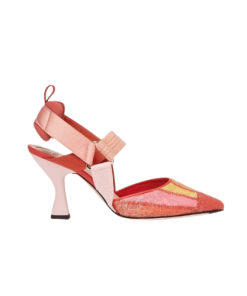 Fendi Colibri 85Mm Beaded Slingback Pumps Red