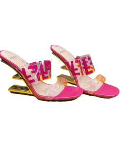 Fendi First Ff Transparent Plastic Handle Pink