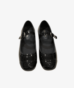 Chanel Mary Jane Flats Ballet Shiny Black