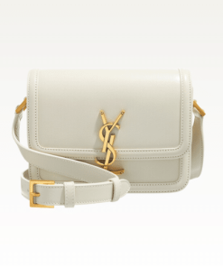 Saint Laurent Solferino Medium Satchel In Box White Gold 23Cm