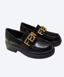 Fendigraphy Smooth Leather Loafers Black