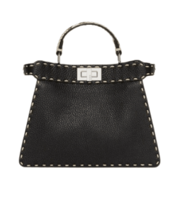 Fendi Peekaboo Mini Selleria Bag With Exotic Details Black 8Bn327Akl3F06Hw