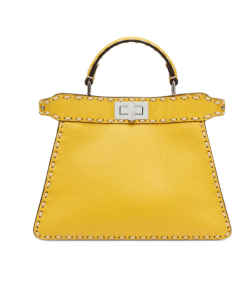 Fendi Peekaboo Mini Selleria Bag With Exotic Details Yellow