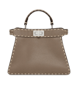 Fendi Peekaboo Mini Selleria Bag With Exotic Details Grey