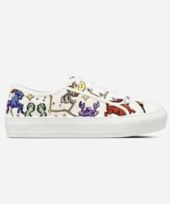 Dior Walk'N'Dior Embroidered Cotton With Pixel Zodiac Motif White Multicolor Kck211Zpes43L