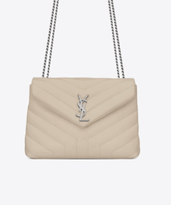 Saint Laurent Loulou Small Chain Bag In Matelassé Y Leather White Silver 23Cm 494699Dv7269207
