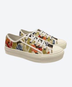 Dior Walk'N'Dior Embroidered Cotton With Flower White Multicolor
