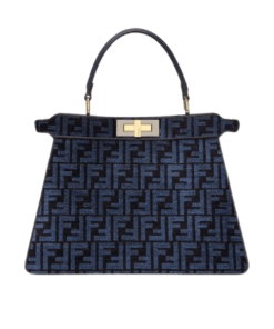 Fendi Peekaboo Iseeu Small Ff Tapestry Blue