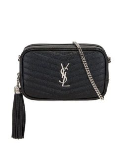 Saint Laurent Lou Camera Bag In Quilted Noir Leather Black 18Cm
