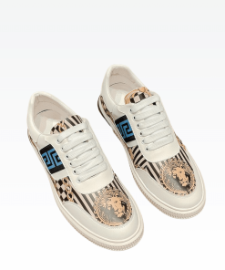 Fendi Domino Fabric Low Sneakers Blue Ff