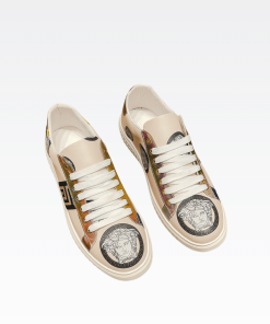Fendi Domino Fabric Low Sneakers Begei Ff Multicolor