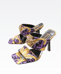 Fendace Gold Baroque Mules Ss2022 Purple