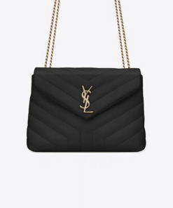 Saint Laurent Loulou Small Chain Bag In Matelassé Y Black Gold 23Cm 494699Dv7271000