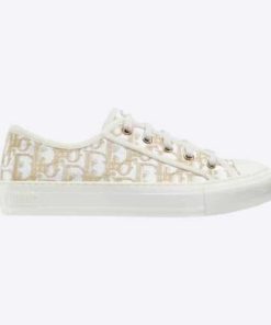 Dior Walk'N'Dior Sneaker Oblique Embroidered Cotton Yellow