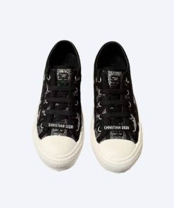 Dior Walk'N'Dior Sneaker Embroidered With Leopard Skin Black