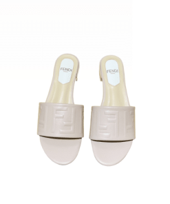 Fendi Silk Cowhide Slippers Light Pink