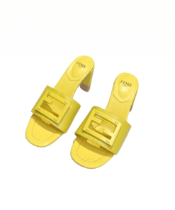 Fendi Signature Leather High Heel Yellow