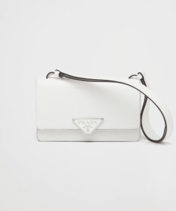 Prada Emblème Brushed-Leather Bag White 1Bd321_Zo6_F0Pg7_V_Oto