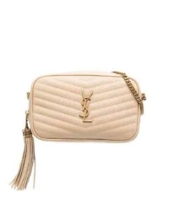 Saint Laurent Lou Camera Bag In Quilted Leather Beige 18Cm