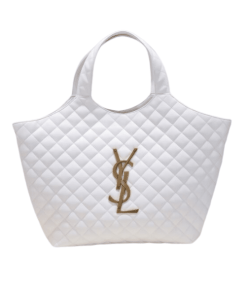 Saint Laurent Icare Maxi Shopping Bag In Quilted Lambskin 58Cm White 698651Aaang1000